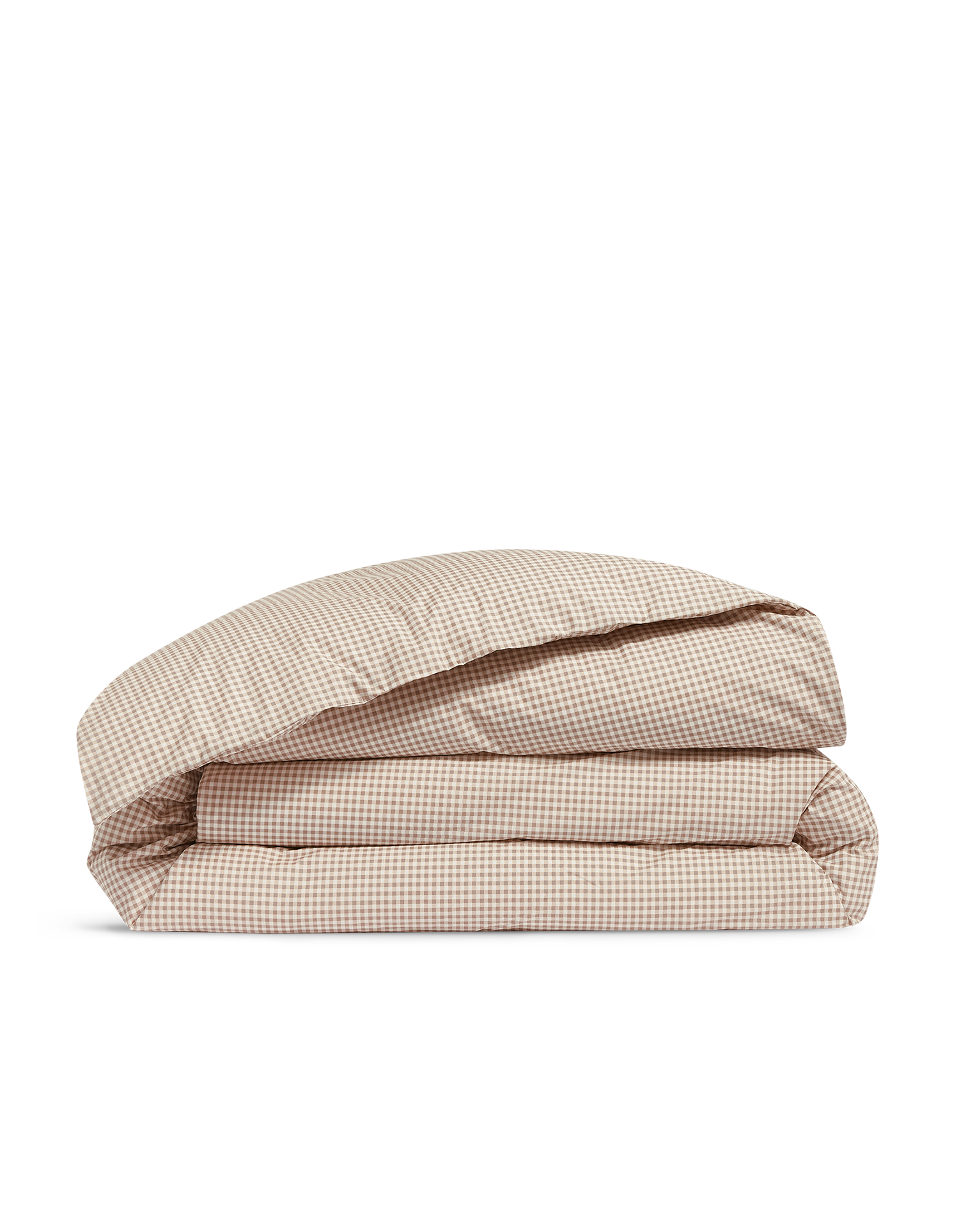 Housse de couette Percale de coton 120 fils - Mini Vichy Beige