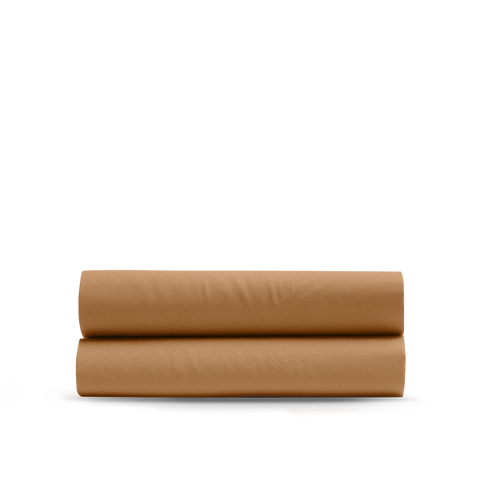 Drap housse Percale de coton 120 fils - Tabac