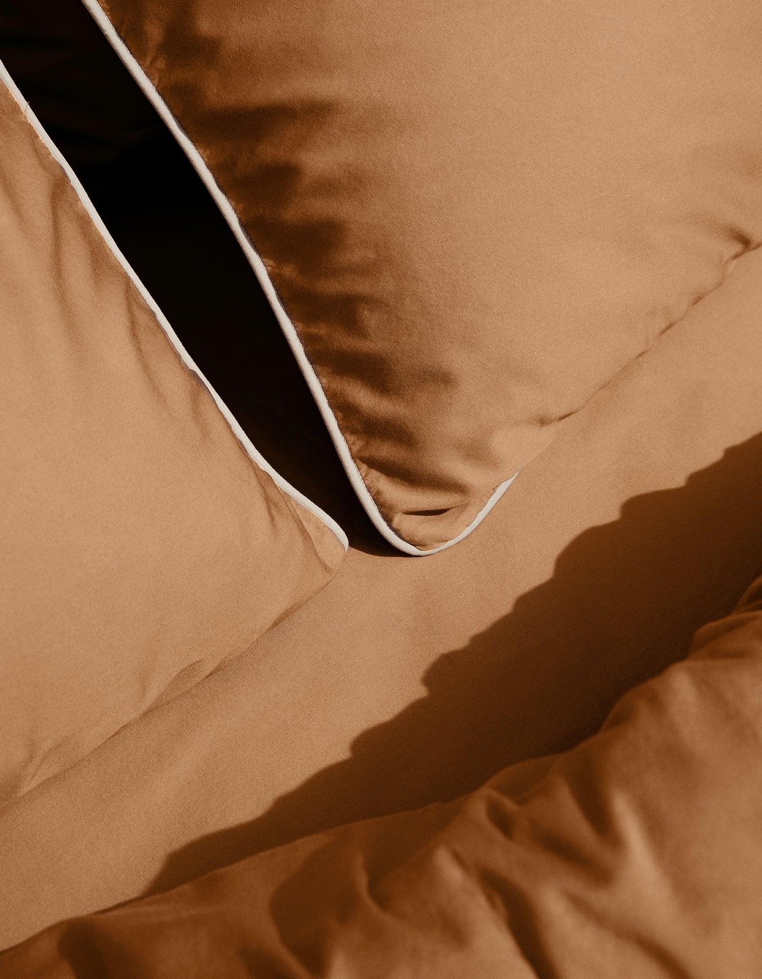 Drap housse Percale de coton 120 fils - Tabac