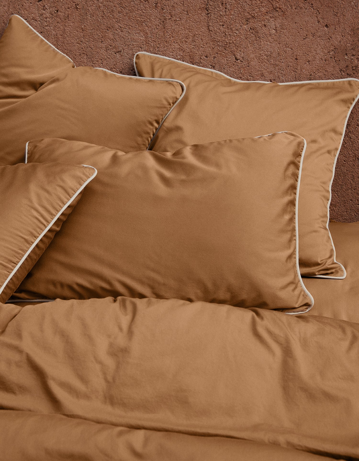 Drap housse Percale de coton 120 fils - Tabac