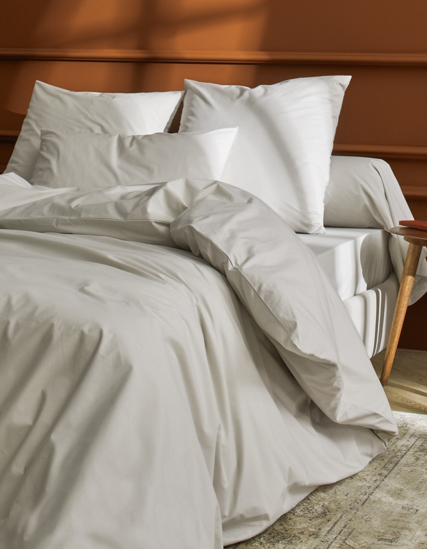 Taies d'oreiller x2 Percale de coton 120 fils - Juste Le Sable