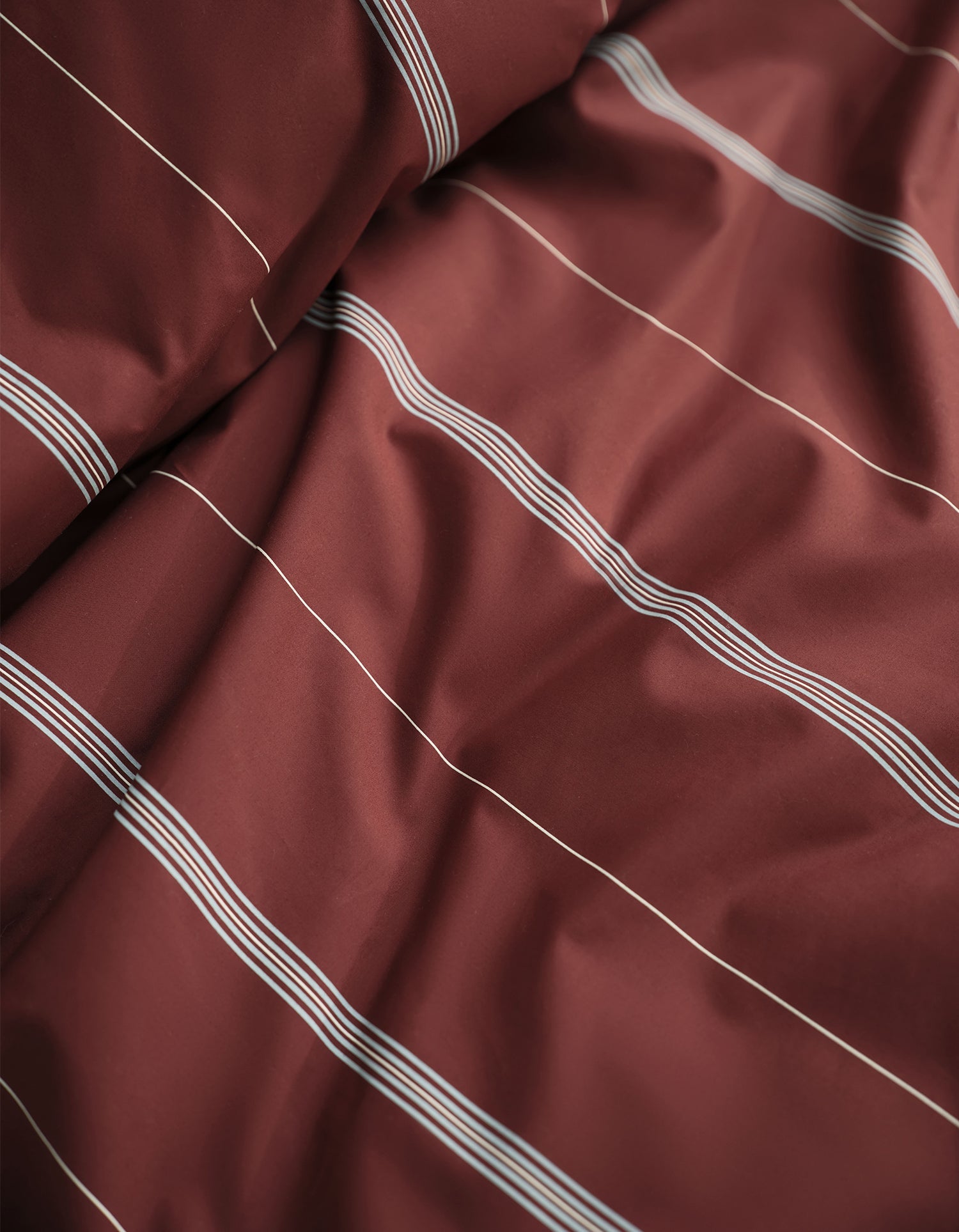 xDrap housse Percale de coton 120 fils - Bordeaux Rayé