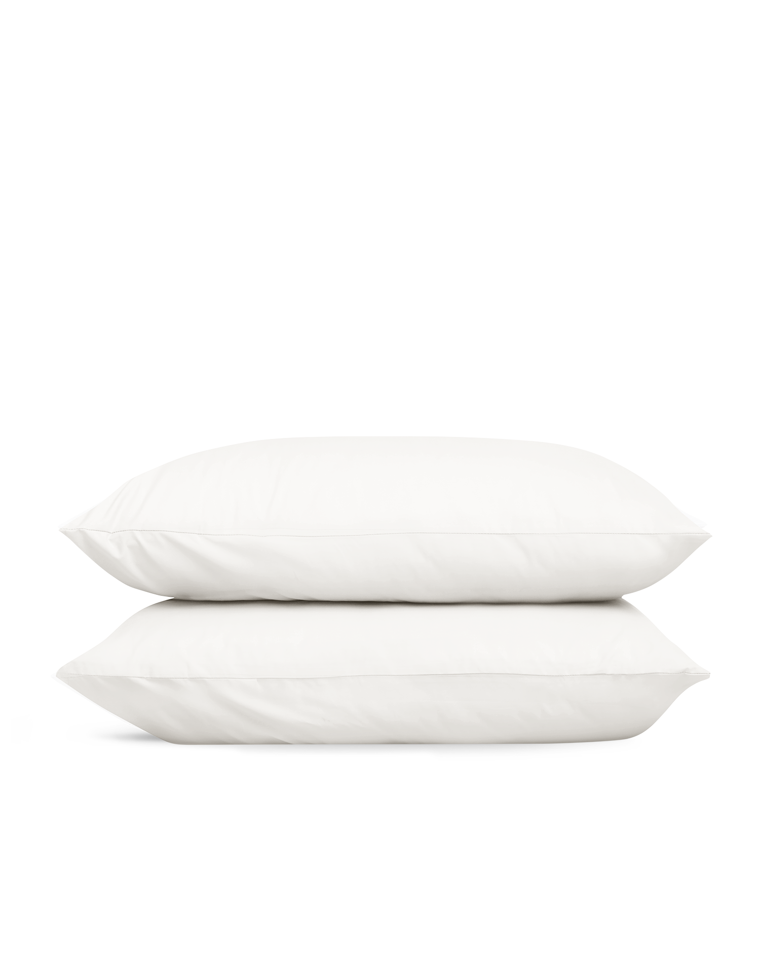 Taies d'oreiller x2 Percale de coton 120 fils - Juste Le Blanc