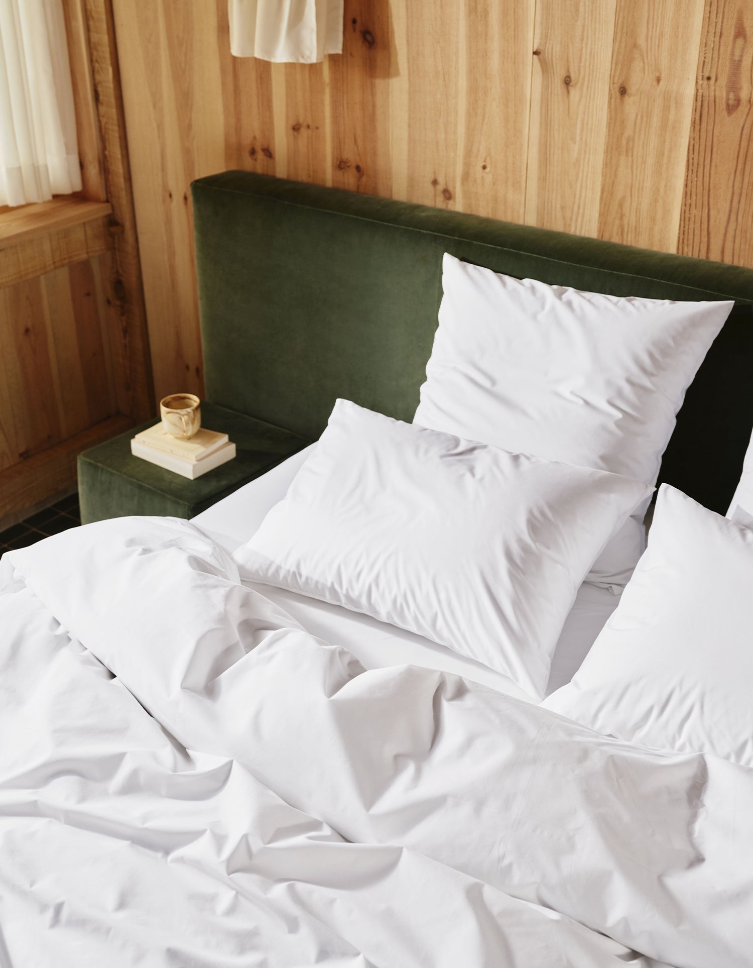 Taies d'oreiller x2 Percale de coton 120 fils - Juste Le Blanc